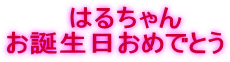 　はるちゃん お誕生日おめでとう